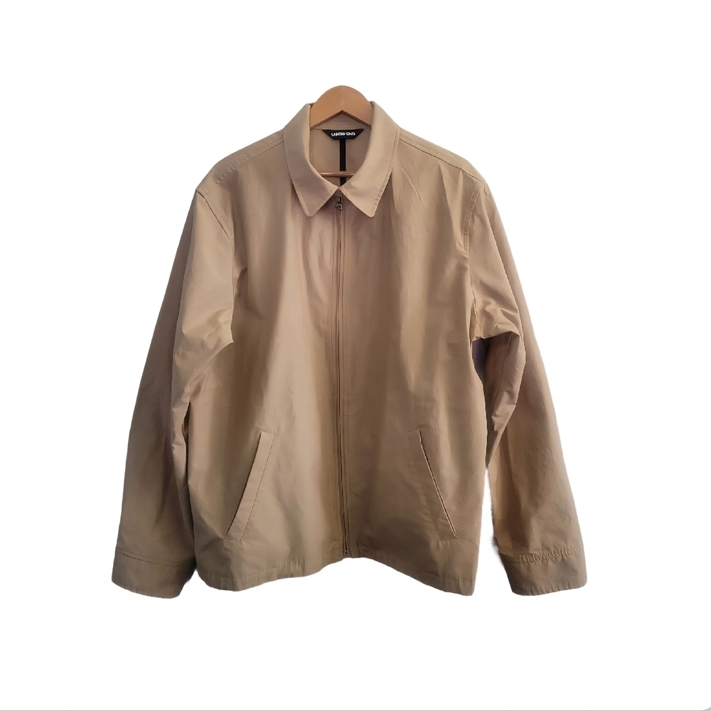 LANDS END Size L Men's Tan Jacket Minimalist Classic Neutral